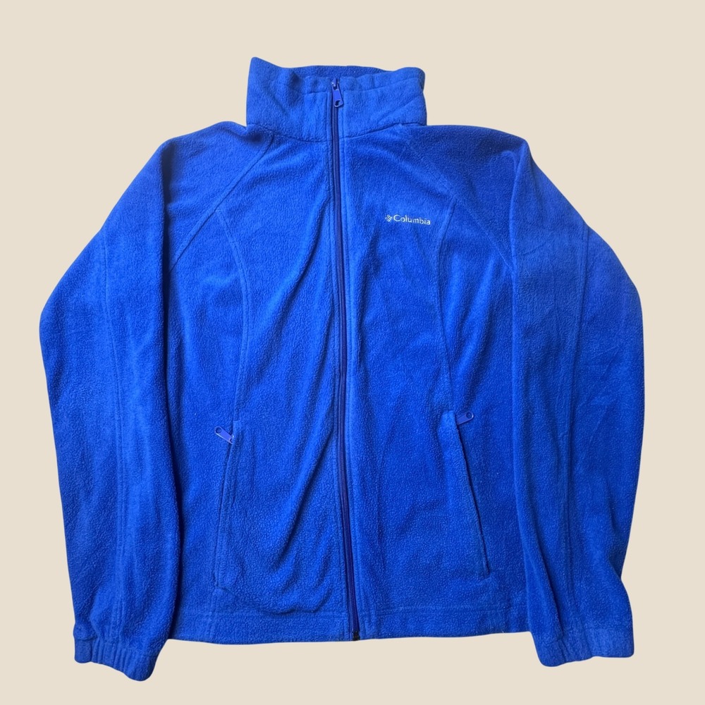 Columbia Jacket Womens M Benton Springs Blue Full Zip Fleece WL6439 EXCELLENT